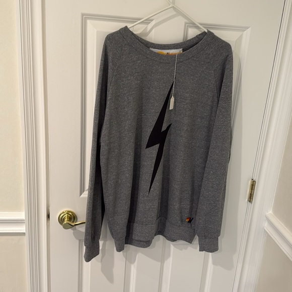 Aviator Nation Sweaters - Aviator Nation XL NWT Bolt Crewneck sweatshirt Heather gray with black host pick